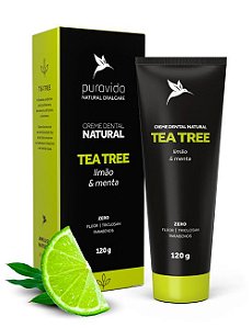 Creme Dental Natural Tea Tree, Limão e Menta 120g – Puravida