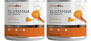 Kit 2X Glutamina Com Cúrcuma 150g - Nutrawell