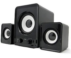 Caixa de Som 2.1 Subwoofer USB P2 11W Rms VoxCube Infokit VC-G200