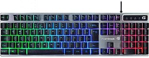 Teclado Gamer Vickers Multimídia LED Rainbow ABNT2 Fortrek