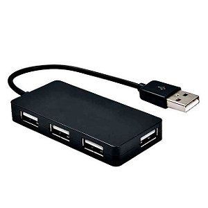 HUB USB 2.0 4 Portas Preto Slim KP-T109 KNUP