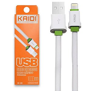 Cabo USB Lightning Kaidi KD-307A 100cm 2A para Iphone Branco
