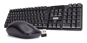 KIT Teclado + Mouse Sem Fio USB ABNT2 KP-2063 Knup