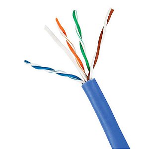Cabo de Rede Telecam CAT5E U/UTP 4 Pares 24AWG 100% Cobre Azul Homologado Anatel (Venda por Metro)