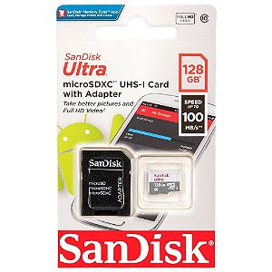 Cartão de Memória Ultra MicroSDXC 64GB Classe 10 + Adaptador UHS-I Sandisk