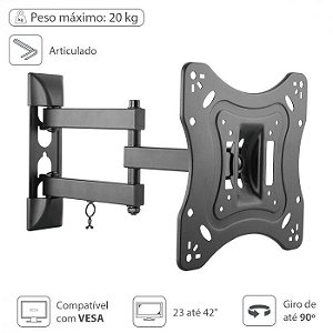 Suporte Articulado 15° para Monitor/Televisão 23" a 42" VESA 75 a 200 ST210A Vinik