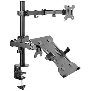 Suporte Hibrido para Monitor e Notebook Articulação Dupla 360° PLMSMN1A PCYes