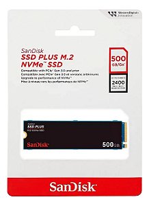 SSD M.2 NVME 500GB Leitura 2400MB/s Sandisk Plus SDSSDA3N500GG26