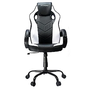 Cadeira Gamer Mymax MX0 120kg c/Ajuste de Altura e Descanso de Braço Fixo Preto e Branco MGCH-MX0/WH