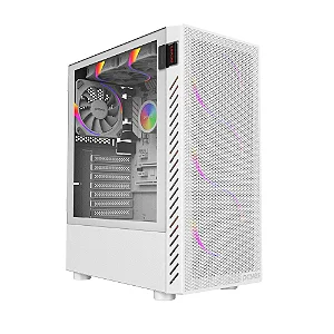 Gabinete Gamer Bolter White Ghost Mid Tower ATX Vidro Temperado GbwgpbrPCYes