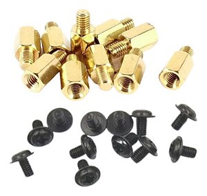 KIT 12 Parafusos + 6 Espaçadores para Placa Mãe