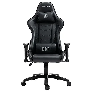 Cadeira Gamer Draxen DN3 Reclinável 150kg c/Ajuste de Altura e Descanso de Braço 2D Preto DN003/BK