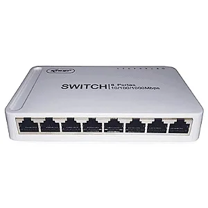 Switch 8 Portas Gigabit/1000 Não Gerenciável Branco SW106 Knup