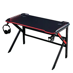 Mesa Gamer LED RGB 1.2M c/Suporte Headset e Copo Aitek DELTA-M1202K