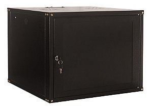 Rack de Parede 19" 10U x 370mm Preto Sólido S/Visor