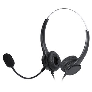 Headset Biauricular RJ9 Corporativo Preto c/Controle Multimídia CORP DUO VK500RJ9 Vinik