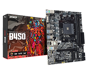 Placa Mãe PCYes B450 AM4 AMD 2XDDR4 Lan Gigabit M.2 Nvme Vga Hdmi Usb 3.0