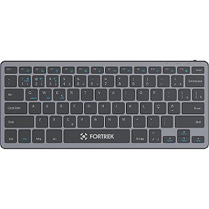 Teclado Office Compact Bluetooth 78 Teclas Slim Grafite Black KB11 Fortrek