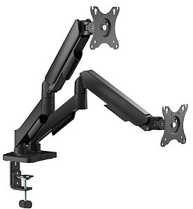 Suporte para 2 Monitores Articulado Sem HUB Usb 17 a 32" Preto BLUECASE
