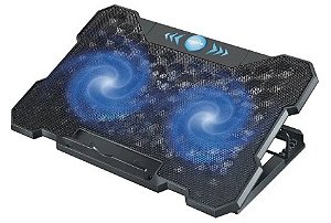 Base para Notebook 12" a 17" Preto Com 2 Cooler e com Regulagem Altura OR-SP253 Oberon
