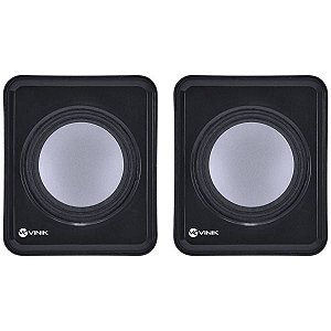 Caixa de Som 2.0 5W USB P2 com Controlador de Volume Vinik
