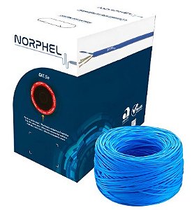 Cabo de Rede 305M CAT5E Azul 23AWG Homologado 100% Cobre Norphel