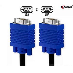 Cabo de Vídeo VGA para Monitor Knup 1.8 Metros 15 Pinos Full HD 1080p KP-YP5002