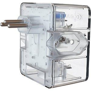 Protetor de Surto DPS Clamper iClamper 3 Tomadas 10A Bivolt 127/220V Transparente NBR 14136 para Reposição