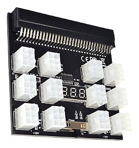 Placa Breakout Board para Fonte Servidor HP 17 Conectores PCIe 6 Pinos com Display LED