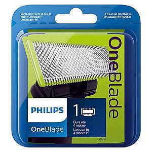 Lâmina Refil Philips OneBlade QP210/50 Original para Barbeador Elétrico, Compatível com Todos os Modelos OneBlade e OneBlade Pro