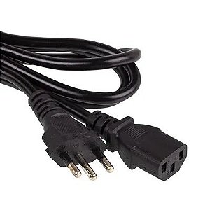 Cabo de Força Tripolar 3 Pinos Novo Padrão NBR 14136 para Fonte ATX e Monitor 1.2m 3x0,75mm²