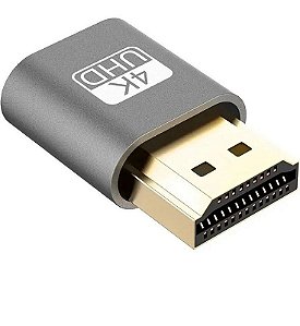 Adaptador Emulador de Monitor HDMI Dummy Plug 4K 60Hz 1080p 120Hz Headless