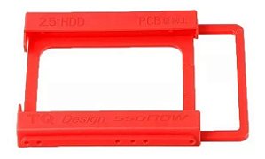 Suporte Adaptador de Baia 3.5 para 2.5 Polegadas para HD ou SSD Plástico Vermelho