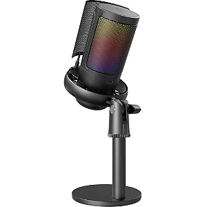 Microfone Gamer Fortrek MIC10 USB Condensador Cardioide Preto