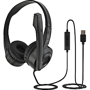 Headset CORP FORTREK HBS102 Office USB com Microfone Articulado Driver 40mm Preto