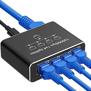 Switch de Rede GIGABIT EXBOM 5 Portas 10/100/1000 Mbps com Alimentação USB-C