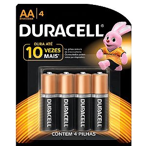 Pilha Duracell Alcalina MN1500B4 AA 4 Unidades