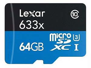 Cartão de Memória MicroSD 64GB Classe 10 UHS-I Lexar