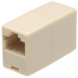 Emenda RJ45 x RJ45 Lan Fêmea Bege