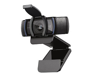 Webcam 1080p 30Fps c/Suporte Fixador e Capa de Segurança C920s Logitech