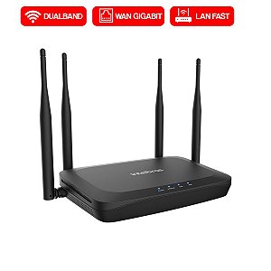 Roteador Wireless Dualband 1x WAN Gigabit 3x LAN Fast 4 Antenas GF1200 AC1200 Intelbras