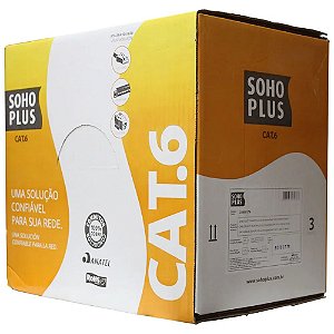 Cabo de Rede 305M CAT6 Homologado 100% Cobre SohoPlus