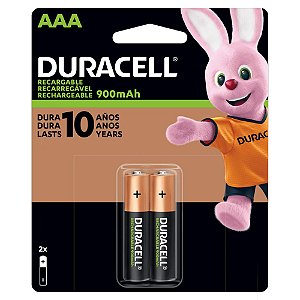 Pilha Duracell Recarregável DX1500 900mAh AAA 2 Unidades