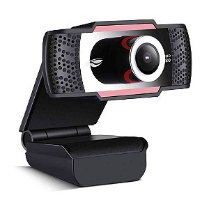 Webcam C3Tech WB-100 FULL HD 1080P C/Microfone Preto Vermelho