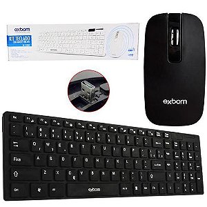 KIT Teclado + Mouse Sem Fio USB BK-S1000 Exbom