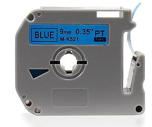 Fita Rotuladora Compatível Brother 9mm x 8m M-K521 cor Azul
