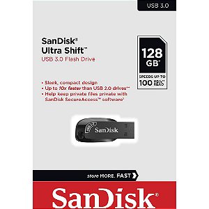 Pen Drive 128GB USB 3.0 Ultra Shift Sandisk