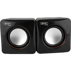 Caixa de Som 2x 3W RMS Preto Laranja KP-600 Knup