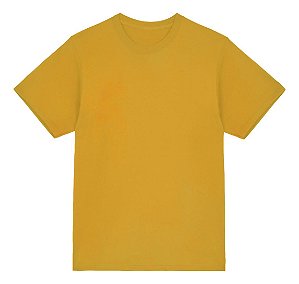 Camiseta básica  UNISSEX  Amarelo Mostarda  fio 30.1 penteado reforço na gola - 190 G -  Modelagem Streetwear - Gola canelada 2x1 .