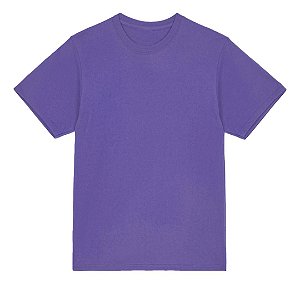 Camiseta básica  UNISSEX  Roxa  fio 30.1 penteado reforço na gola - 190 G -  Modelagem Streetwear - Gola canelada 2x1 .